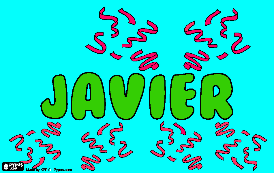 Nombre Javier para colorear