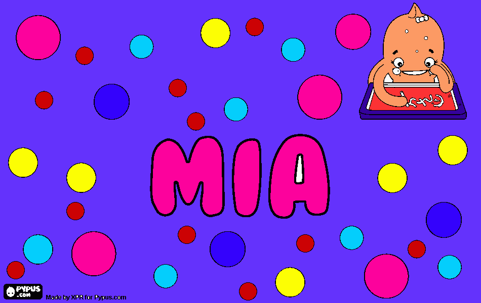 nombre mia para colorear