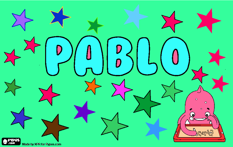 nombre pablo color para colorear