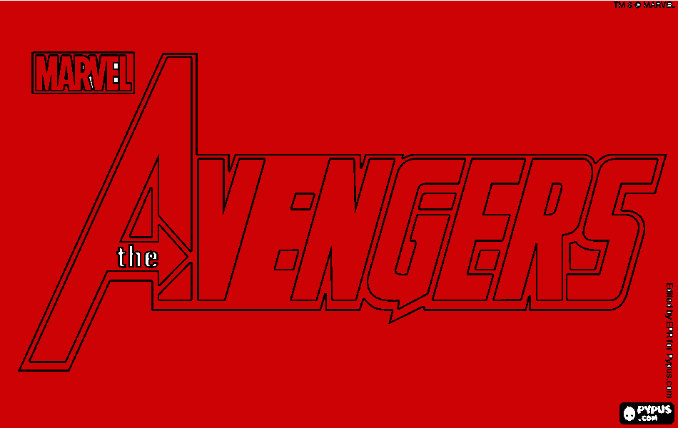 nombre vengadores para colorear