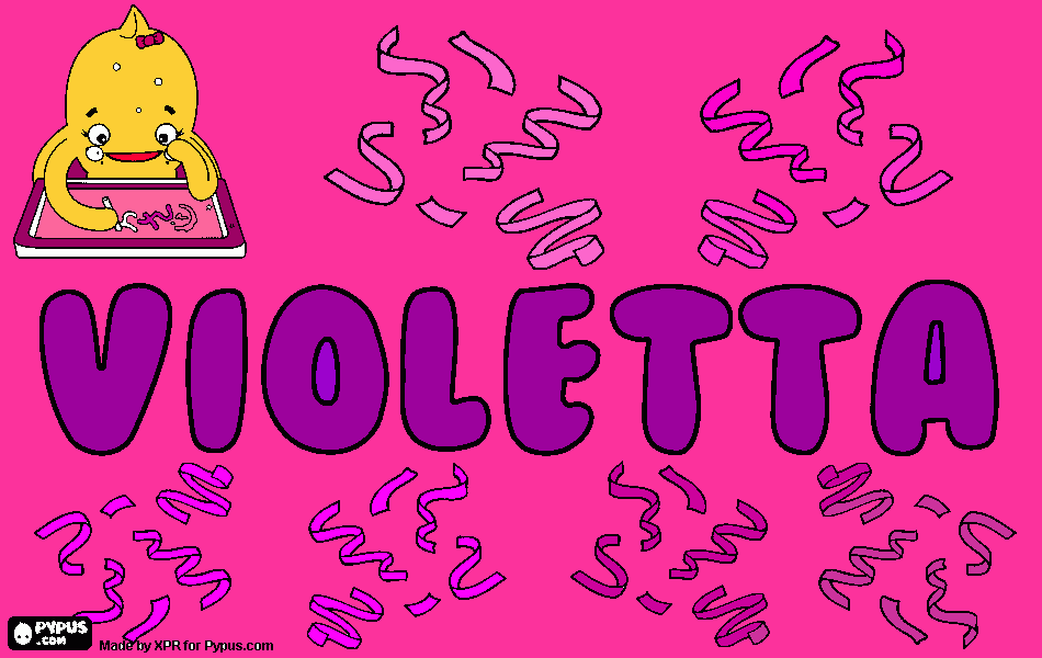 Nombre Violettita linda para colorear