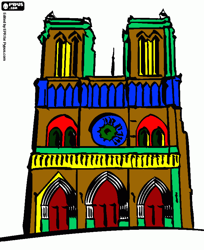 Notre Dame version colores para colorear
