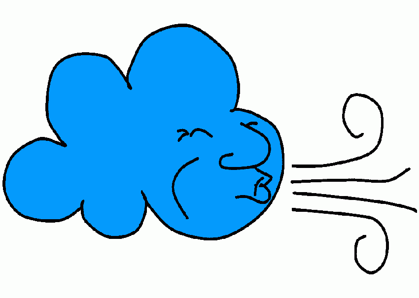 nube soplando para colorear