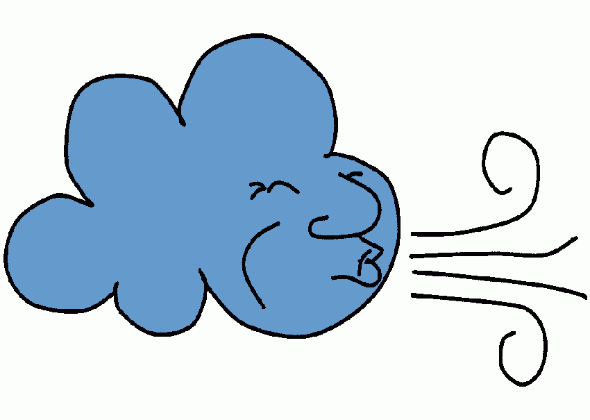 nube viento para colorear