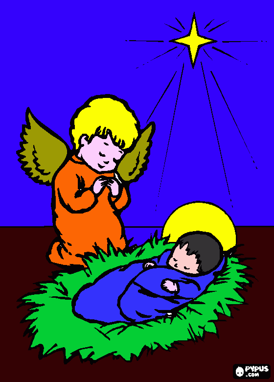 Nuestro pesebre para colorear