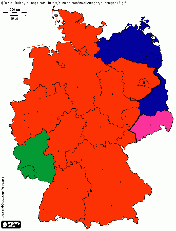 nuevo mapa de alemania para colorear