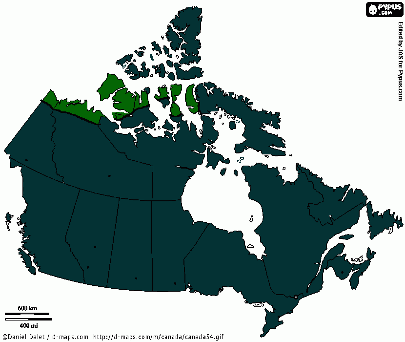 nuevo mapa de canada para colorear