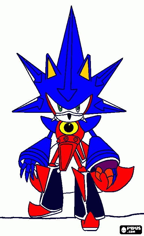nuevo metal sonic para colorear