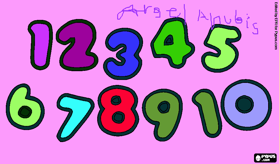 numeros coloreados para colorear
