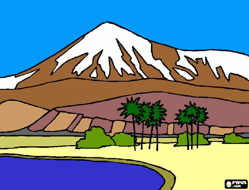 Oasis coloreado para colorear