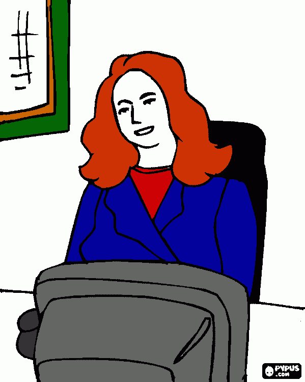 oficinista administrativa para colorear