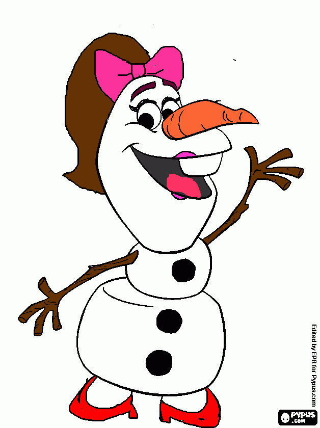 olaf mujer para colorear