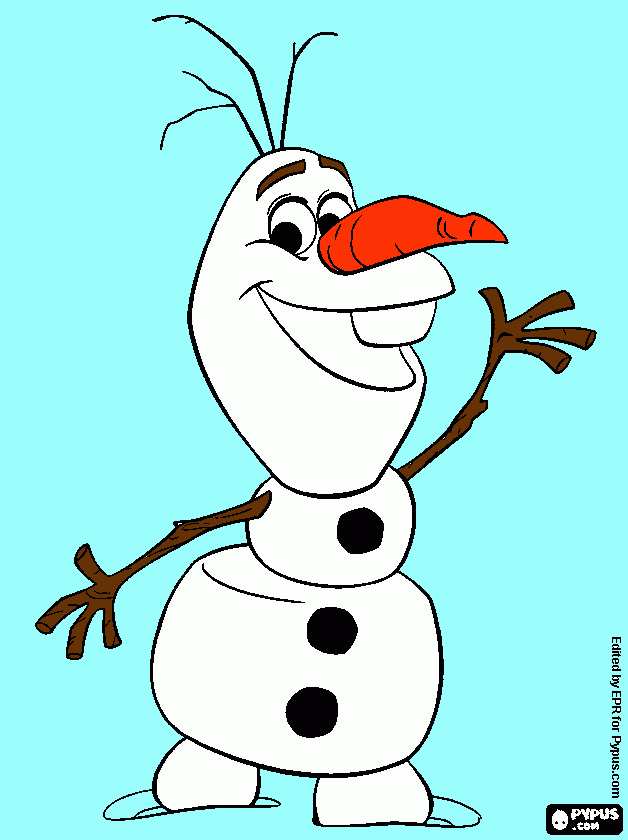 Ola,un divertido  muñeco de nieve para colorear