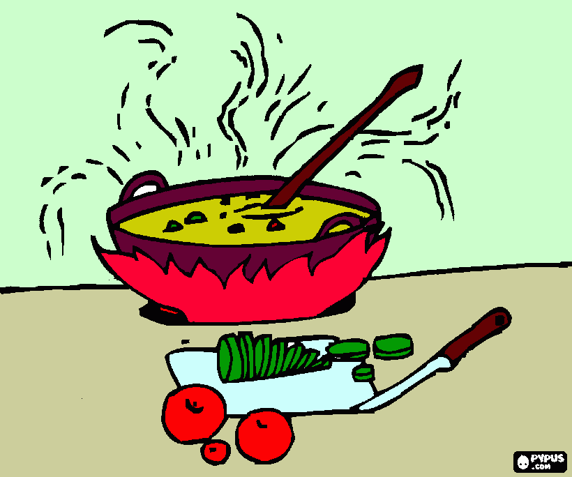 olla de comida para logo para colorear