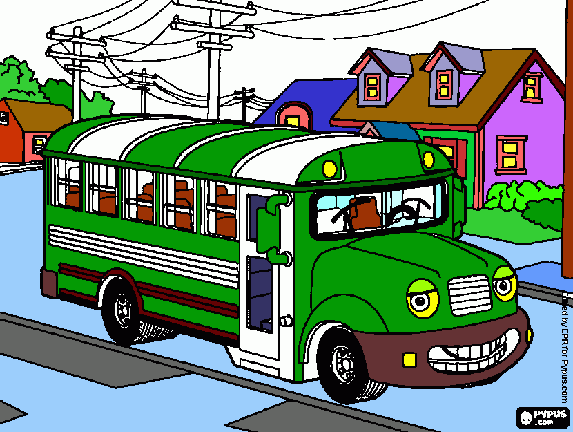 omnibus coloreado para colorear