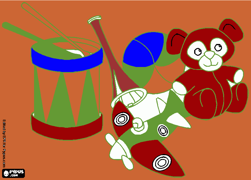 oso con tambor para colorear