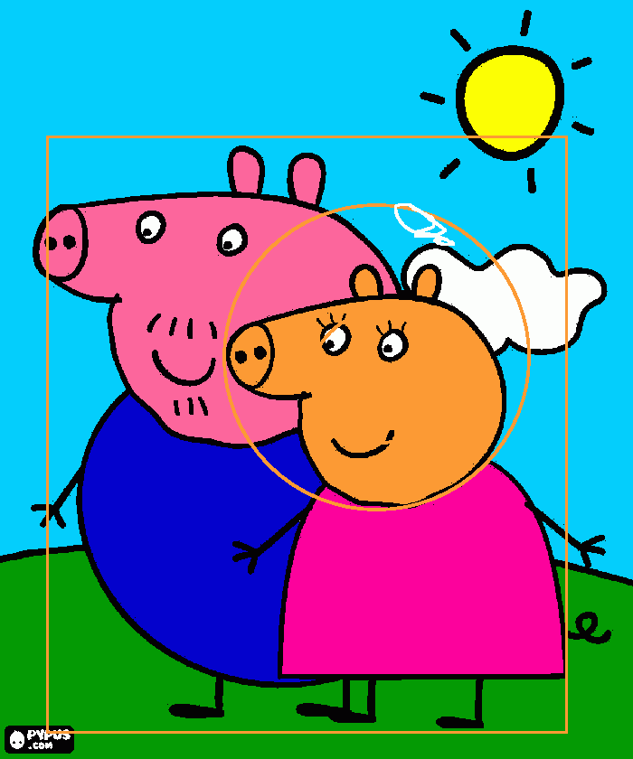 padres de pepa pig para colorear