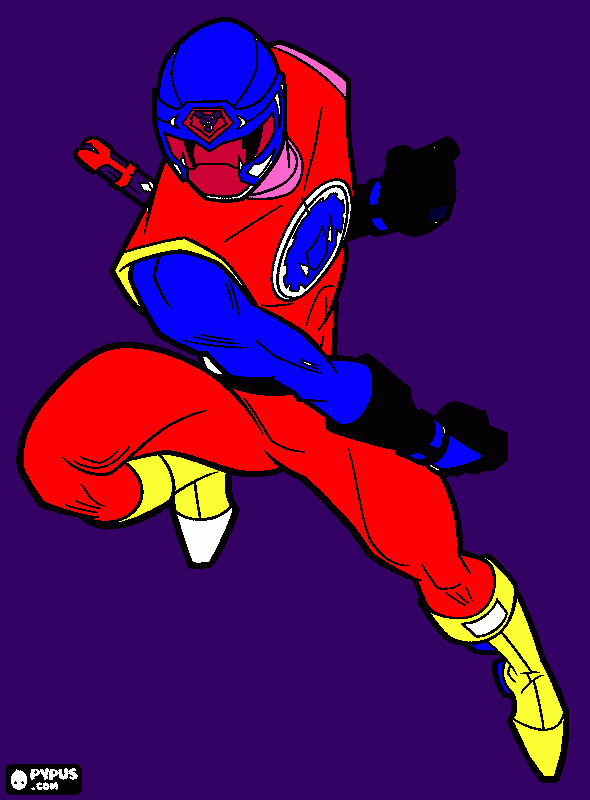 paguer ranger es rogo azul rosa amarillo para colorear