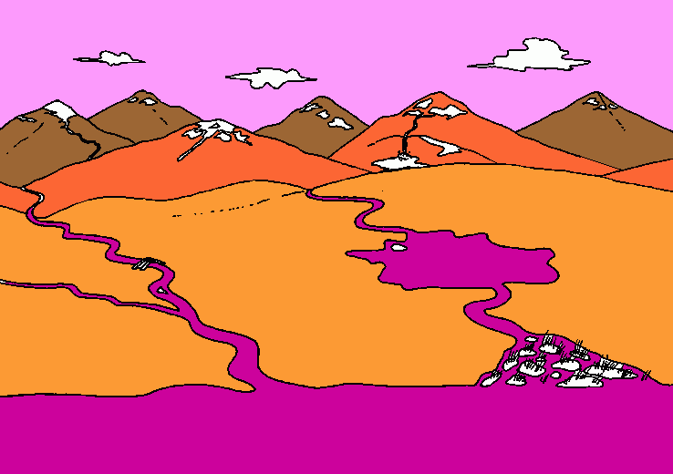 Paisaje a color para colorear