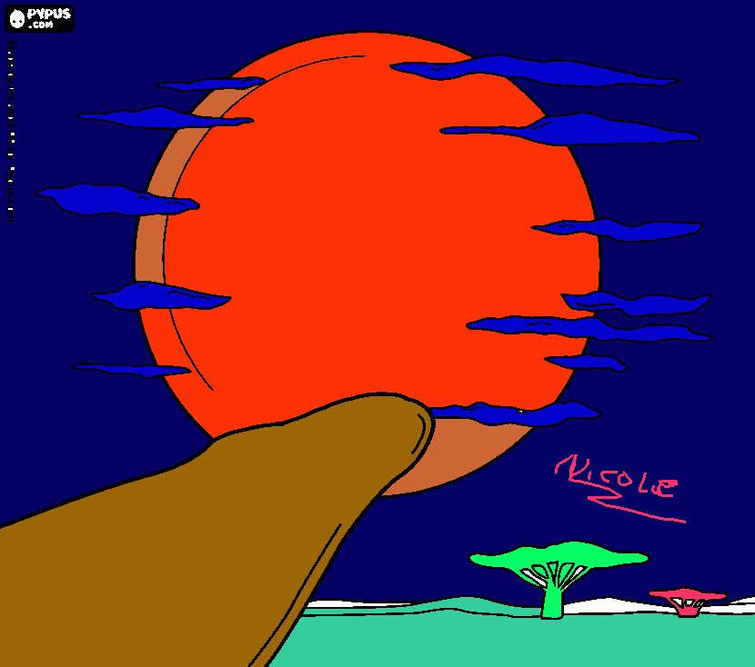 paisaje africano  para colorear