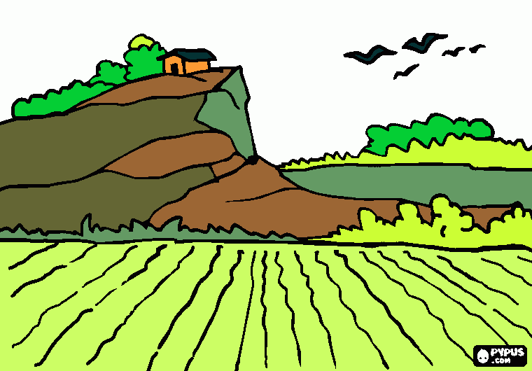 paisaje agrario para colorear