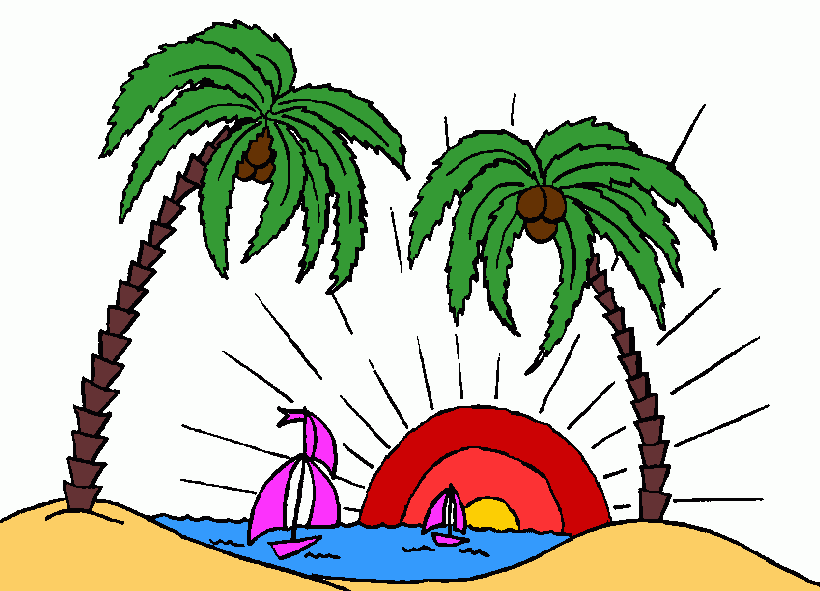 paisaje de playa para colorear