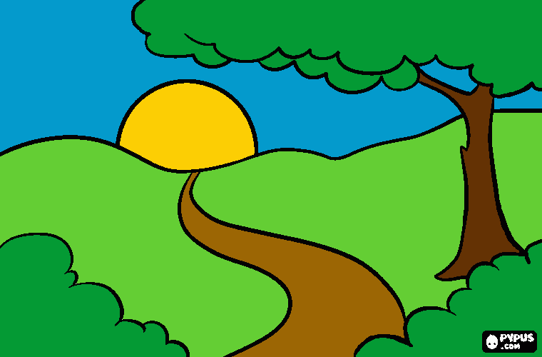 Paisaje Dibujo para colorear