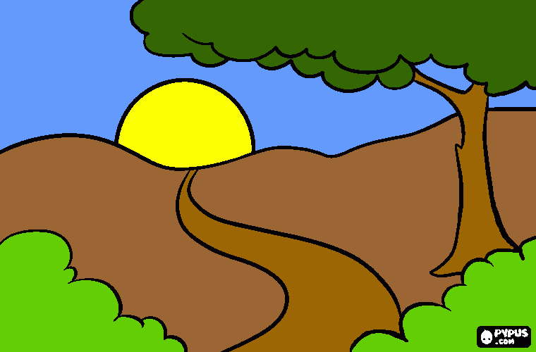 PAISAJE OLIVO para colorear