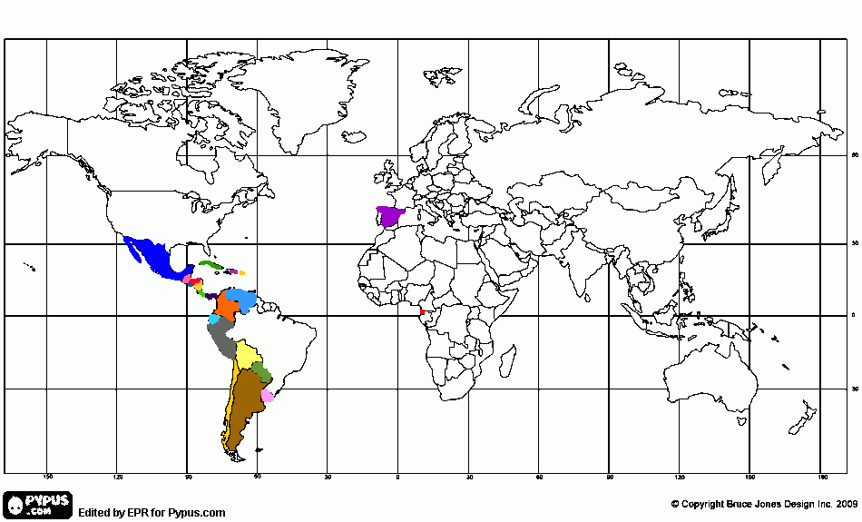paises que su lengua oficial es el español para colorear