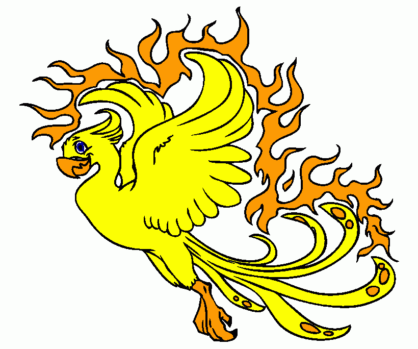 pajaro de fuego para colorear