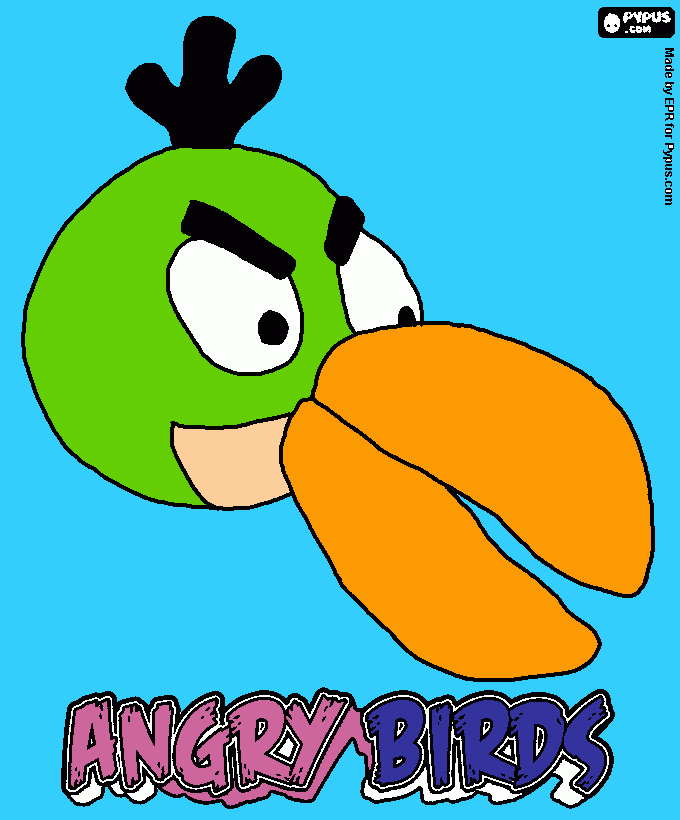 pajaro verde para colorear