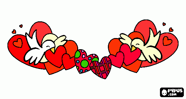 palomitas con corazones para colorear