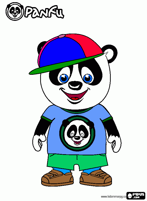 panda hip-hop para colorear