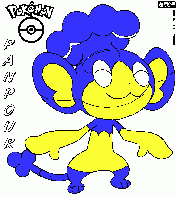 panpour pokemon tipo agua para colorear