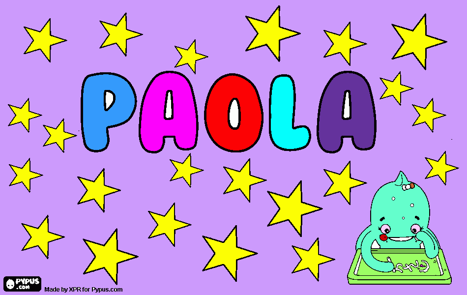 paola y con estrellas para colorear