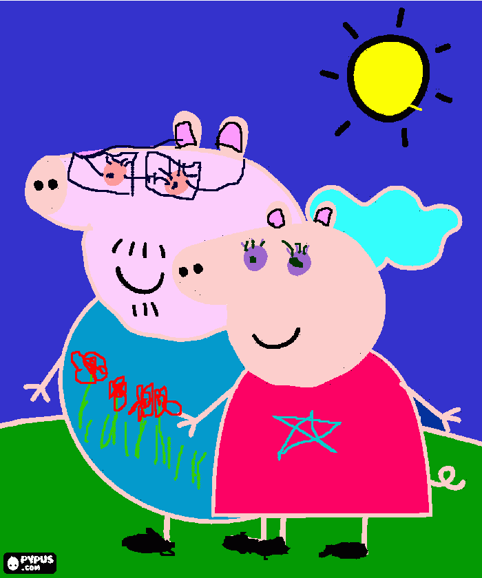 papa cerdito y mama cerdita muy lindo papa y mama para colorear