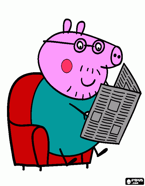 Papa Cerdito para colorear
