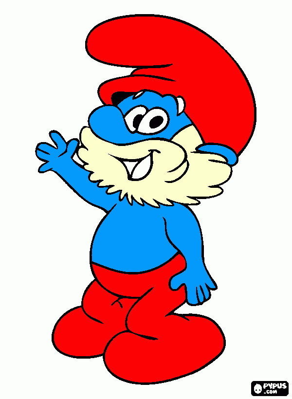 papa de los pitufos para colorear