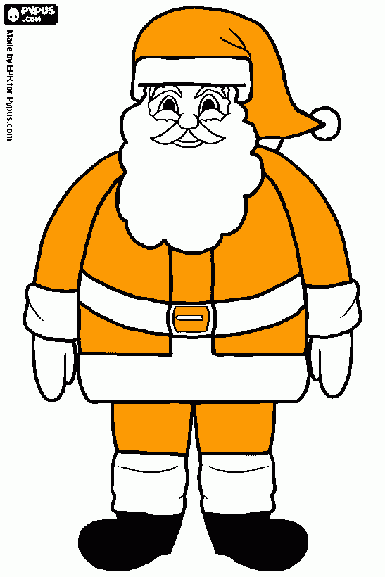 papa noel naranja para colorear
