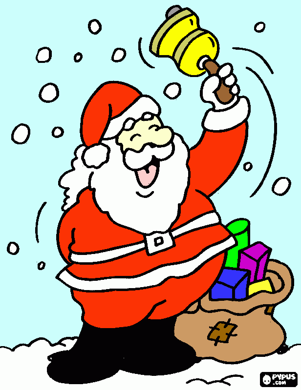 papa noel pintado para colorear