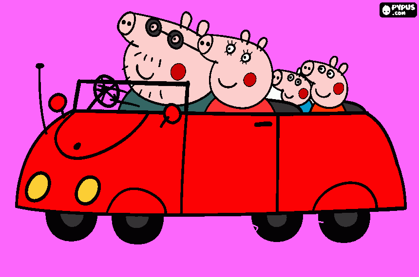 papa pig,mamapig,gegeorge y pepa pig para colorear