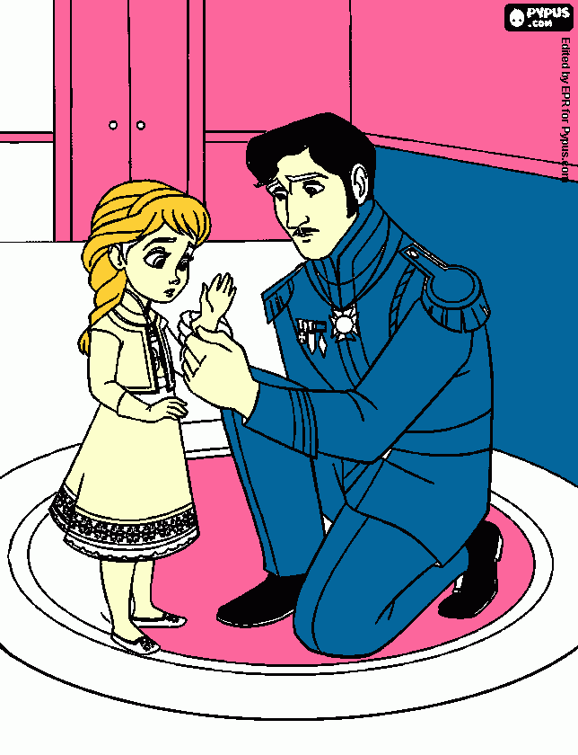 papa y elsa  para colorear