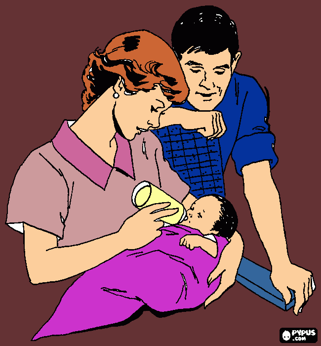 papa,mama  y yo bebe para colorear