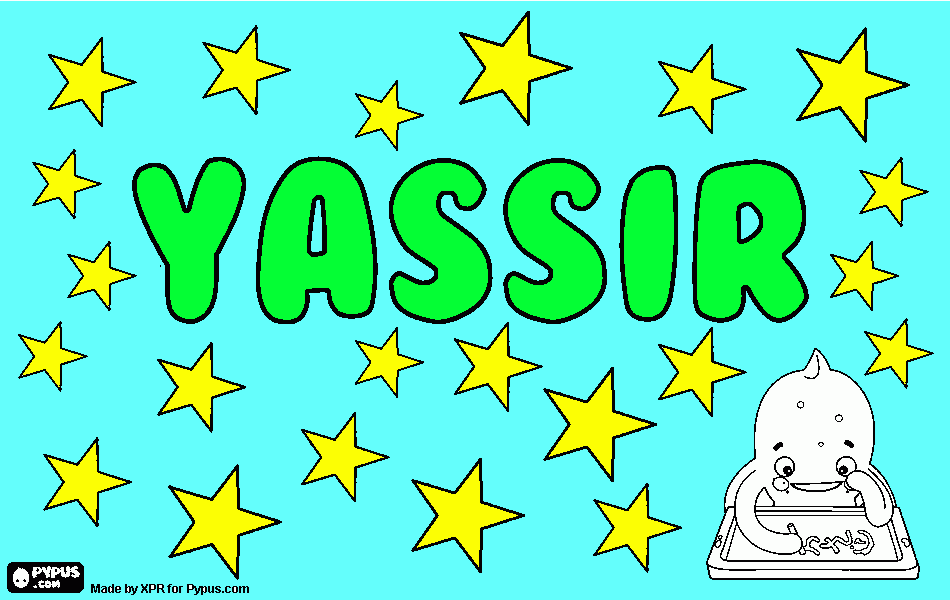 para niños nombre de Yassir coloreado para colorear
