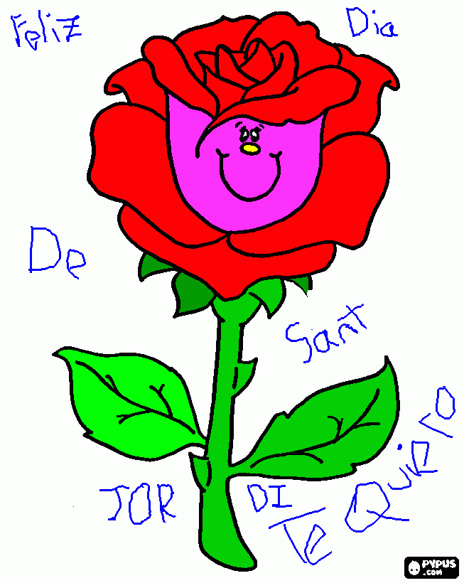 PARA TI FELIZ DIA DE SANT JORDI para colorear