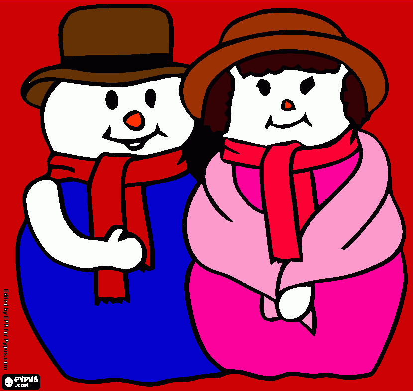 pareja  olaf para colorear