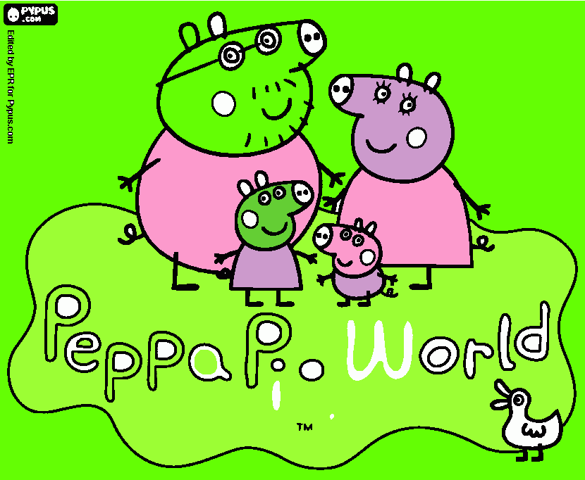 parejo Peppa Pig World para colorear