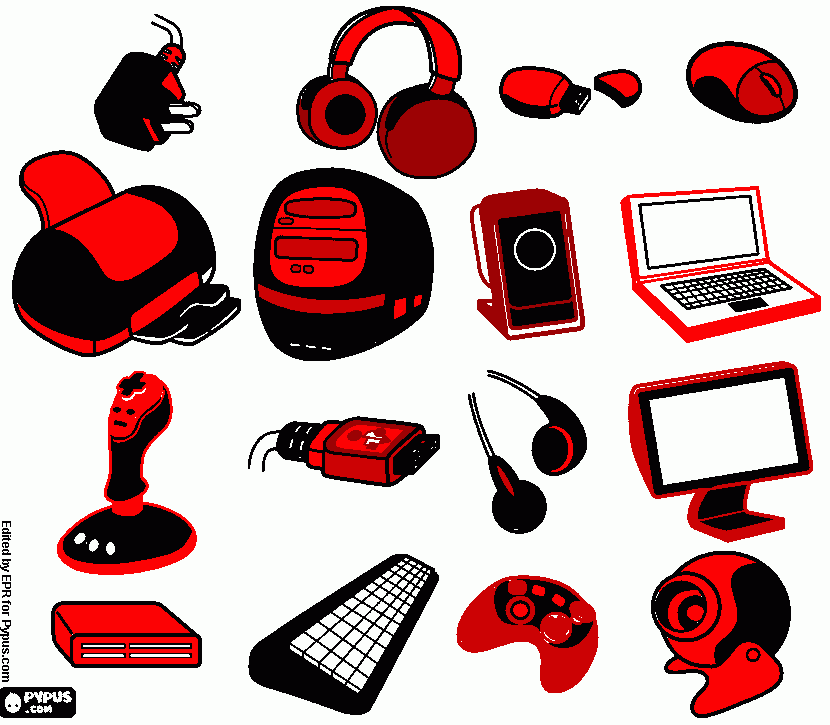 partes compu para colorear