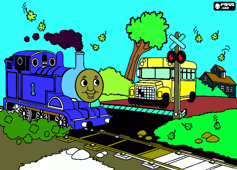paso a nivel para colorear