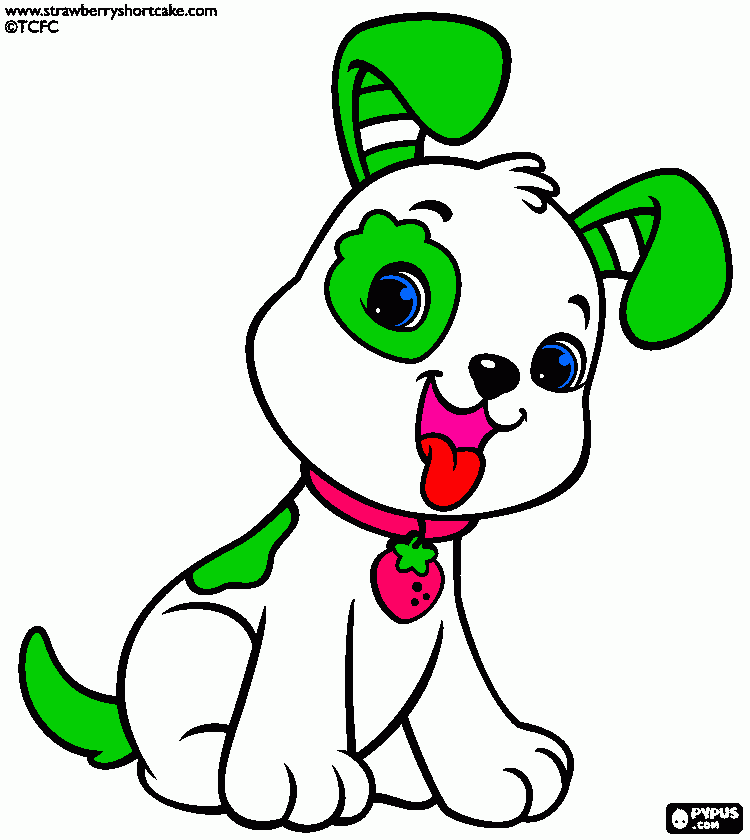 pastelito perrito de rosita fresita para colorear